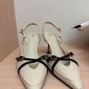 Zara Chic Cream and Black Heels